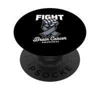 Fight Brain Cancer Awareness Ribbon PopSockets Adhesive PopGrip