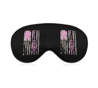 Fight Breast C-ancer US Flag Fashion Eye Mask Printed Sleep Masks Soft Unisex Blackout Covering with Adjustable Strap