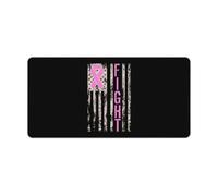 Fight Breast C-ancer US Flag Rectangular Non-Slip Mouse Pads Rubber Base Desk Mat for Home Office 30x60cm