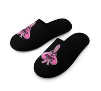 Fight Breast Cancer Awareness Fighter Slippers Women Winter Warm Cotton Hotel Slippers Anti-Slip Bedroom Slip-Ons Shoes 36-37_(5.5-6)