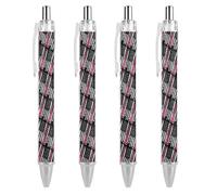 Fight Breast Cancer U.S. Flag Ballpoint Pen Retractable 0.5mm Black Ink Ball Point Smooth Writing for Office Work Gift