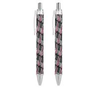 Fight Breast Cancer U.S. Flag Ballpoint Pen Retractable 0.5mm Black Ink Ball Point Smooth Writing for Office Work Gift