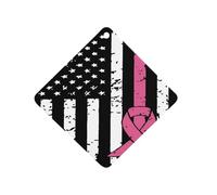 Fight Breast Cancer U.S. Flag Car Aromatherapy Tablets Air Freshener Hanging Scented Cards for Rooms Bathrooms Wardrobe Rhombus