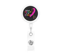 Fight Cancer in All Color Fight Cancer Ribbons Retractable Badge Holder Reel Clip Id Card Holder forNurse Student Office Worker