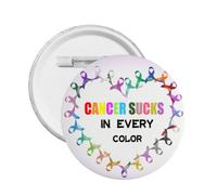 Fight Cancer In Every Colors Round Badge Metal Pins Brooches Button Pinback For Women Men