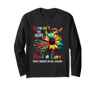 Fight Cancer in Spread-Hope Find A Cure Sunflower Long Sleeve T-Shirt