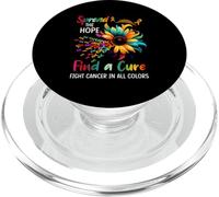 Fight Cancer In Spread-Hope Find A Cure Sunflower PopSockets PopGrip for MagSafe