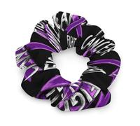 Fight Cancer Purple Ribbon Women's Hair Ties Elastic Scrunchies Silk Like Scrunchy Accessories for Sleep
