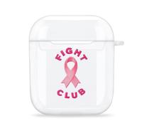 Fight Club Breast Cancer Case Compatible with Airpods 1/2 | Protective Cover Transparent TPU