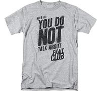 Fight Club Men's T Shirt First Rule Retro 90S Movie Graphic Printed Sports Tee Grey L Colour5
