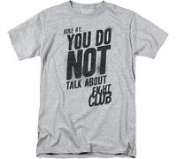 Fight Club Men's T Shirt First Rule Retro 90S Movie Graphic Printed Sports Tee Grey L Colour5(Medium)