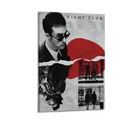 Fight Club Movie Poster - Black And White Frameless Vintage Style Wall Art with Red Highlights And Dynamic Character Design Poster Canvas Wall Art For Living Room Bedroom Gaming Room Office Posters 20