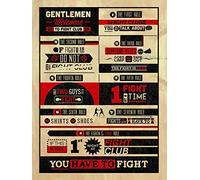 Fight Club Rules Infographic Canvas Print, Multi-Colour, 60 x 80 cm