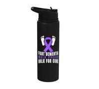 Fight Dementia Walk Proud Walk for Cure Dementia Awareness Stainless Steel Insulated Water Bottle