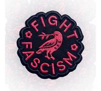 Fight Fascism Patch 3 Inches Bird, Floral Protest Pro Democracy Social Justice Humor Iron On/Sew On Embroidered Applique Patch for Trucker Hats Clothes Backpacks DIY Funny Accessories Christmas Gifts
