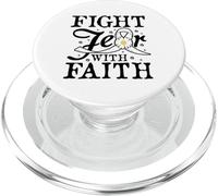 Fight Fear With Faith - Lung cancer awareness PopSockets PopGrip for MagSafe