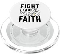 Fight Fear with Faith - Lung cancer awareness PopSockets PopGrip for MagSafe