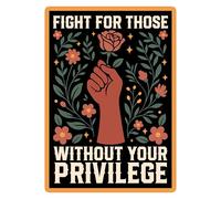 Fight for Those Without Your Privilege Patch 3 Inches Funny Floral, Equality Human Rights, Sarcastic, Iron On/Sew On Embroidery Fabric Applique Patches for Backpack Army Hat, Dog Harness Gifts for Mom