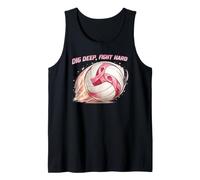 Fight Hard Volleyball Pink Ribbon Breast Cancer Shirt Tank Top