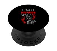 Fight HIV AIDS Walk For A Cure Walk Proud Disability PopSockets Swappable PopGrip