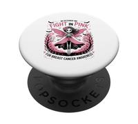 Fight in Pink Skeleton Fairy Breast Cancer Awareness PopSockets Adhesive PopGrip