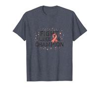 Fight Like A Champion Cancer Awareness Inspiration T-Shirt, Men, Heather Blue, 4XL