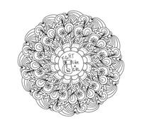 Fight Like a Girl Themed Lettering with Boxing Gloves in Outline Mandala Zen Engraving Decals 42x42cm Glass Stickers Black