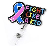 Fight Like a Kid Cancer Ribbon Badge Reel Retractable, Oncology Nurse Badge Reel, Cancer Support Badge Holder, Chemo Nurse Gifts, Breast Cancer Badge Clips, All Cancer Awareness Badge Holder for Work