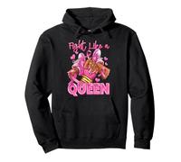 Fight Like A Queen Afro Girl Sneakers Breast Cancer Warrior Pullover Hoodie