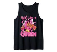 Fight Like A Queen Afro Girl Sneakers Breast Cancer Warrior Tank Top