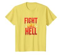 Fight Like Hell: Fierce Motivational Slogan for Warriors T-Shirt, Kids, Lemon, 12 Years