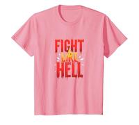 Fight Like Hell: Fierce Motivational Slogan for Warriors T-Shirt, Kids, Pink, 3 Years