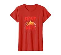 Fight Like Hell: Fierce Motivational Slogan for Warriors T-Shirt, Women, Red, L