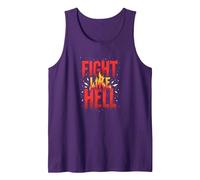 Fight Like Hell: Fierce Motivational Slogan for Warriors Tank Top, Men, Purple, M