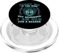 Fight Me If You Wish Old Wolf Wisdom PopSockets PopGrip for MagSafe