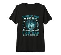 Fight Me If You Wish Old Wolf Wisdom Premium T-Shirt