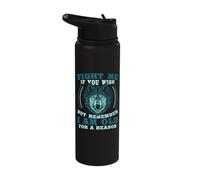 Fight Me If You Wish Old Wolf Wisdom Stainless Steel Insulated Water Bottle