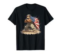 Fight Ready Bear in Military Colors for America Colors T-Shirt