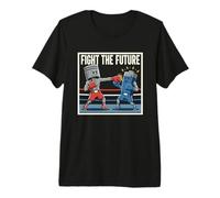 Fight The Future Piston Vs Battery Boxing Match Car Humor Premium T-Shirt