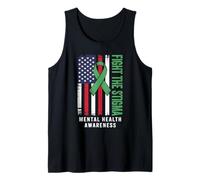 Fight The Stigma Mental Health Awareness American Flag Tank Top