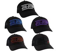 FightCaps BJJ Ranked Trucker Cap | Adjustable Mesh Back Jiujitsu Hat | BJJ Ranked White, Blue, Purple, Brown and Black Cap (Black)