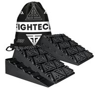 FIGHTECH Natural Rubber Squat Wedge Block for Elevated Heel Squats and Deadlifts - 4 PCS - Improve Mobility, Balance, and Strength - 23° Max Incline - Non-Slip, Versatile Trainer Aid