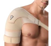 FIGHTECH Shoulder Brace for Torn Rotator Cuff | Pain Relief, Support and Compression Sleeve Wrap Stability Recovery Fits Left Right Arm, Men & Women (Nude), Large/X-Large (Pack of 1)