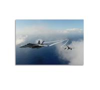 Fighter Aircraft Poster F-18 Super Hornet on Mission Decorative Canvas Family Bedroom Artwork Picture Painting 24x36inch(60x90cm)