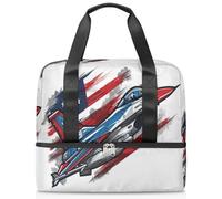 Fighter America Flag Sports Duffle Bag for Women Men Kirls Boys Girls 21 L Weekend Overnight Bags Wet Seperated Tote Bag for Travel Gym Yoga
