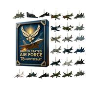 Fighter Christmas , 24 Day Christmas Countdown Calendar|2D Flat Acrylic Fighter Pendant, as a Gift or Collectible for Aviation Enthusiasts