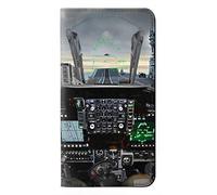 Fighter Jet Aircraft Cockpit PU Leather Flip Case Cover For Motorola One Macro, Moto G8 Play