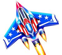 Fighter Jet Airplane Kite Easy to Fly for Kids Adults Beach Kite with Line