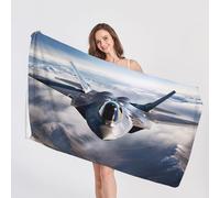 Fighter Jet Beach Towel, Microfibre Towel, Military Beach Towels, Quick Dry & Sand Free & Lightweight & Super Absorbent Towel for Travel, Gym, Bath, Swimming, Beach Blanket, 75 x 150 cm
