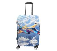 Fighter Jet Plane Suitcase Cover Travel Luggage Protector Elastic Washable Baggage Covers Fits 19-32 Inch